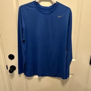 Nike Long Sleeve Dri Fit Blue Shirt / Size XL